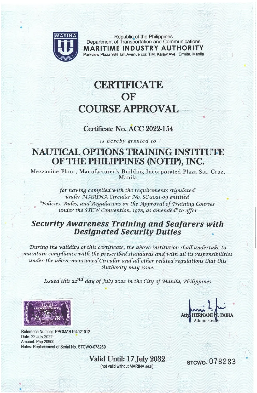 Certificate 12