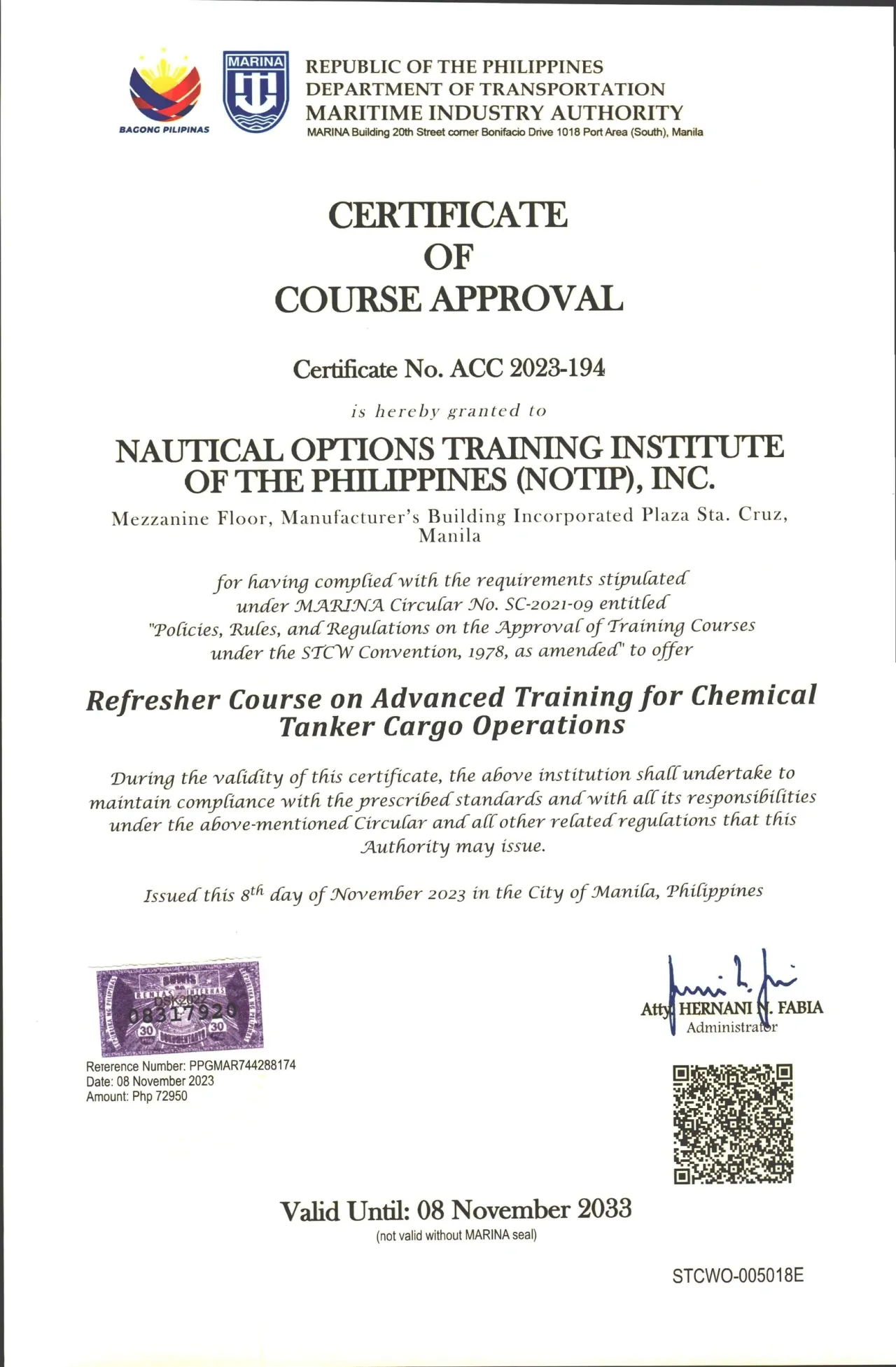 Certificate 8